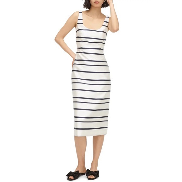 🎉HPx2🎉 J.Crew Scoopneck midi dress in jacquard stripe - Picture 2 of 9